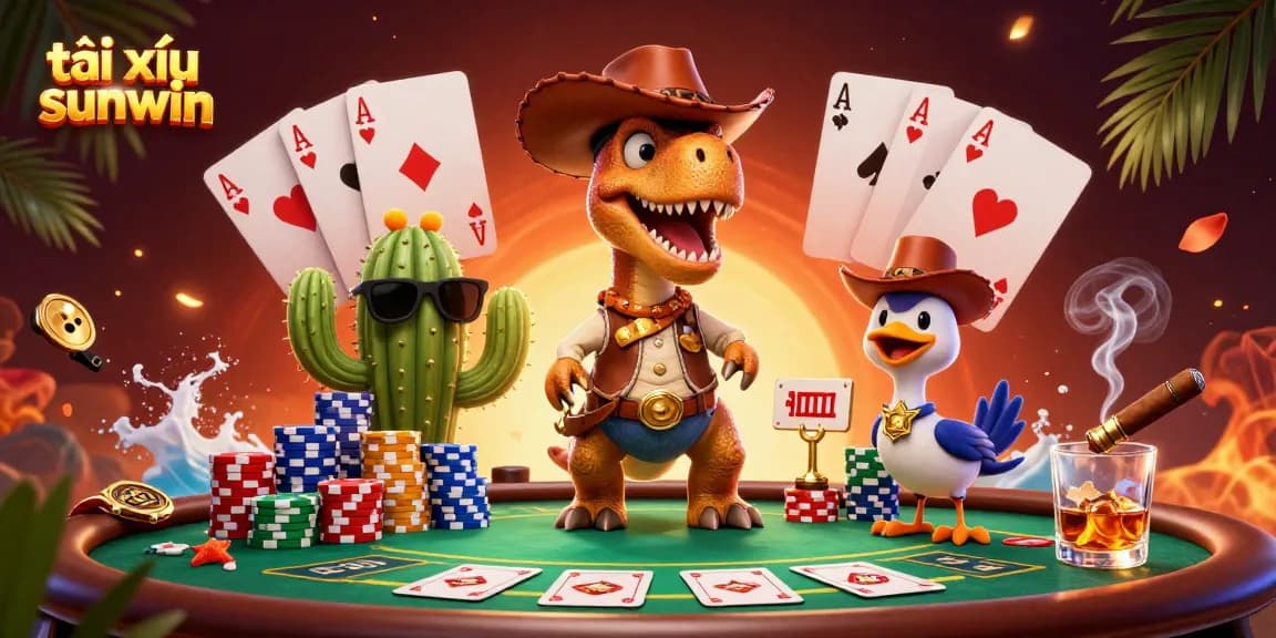 Win big in tài xỉu sunwin with thrilling games at a dynamic poker scene featuring vibrant characters and action.