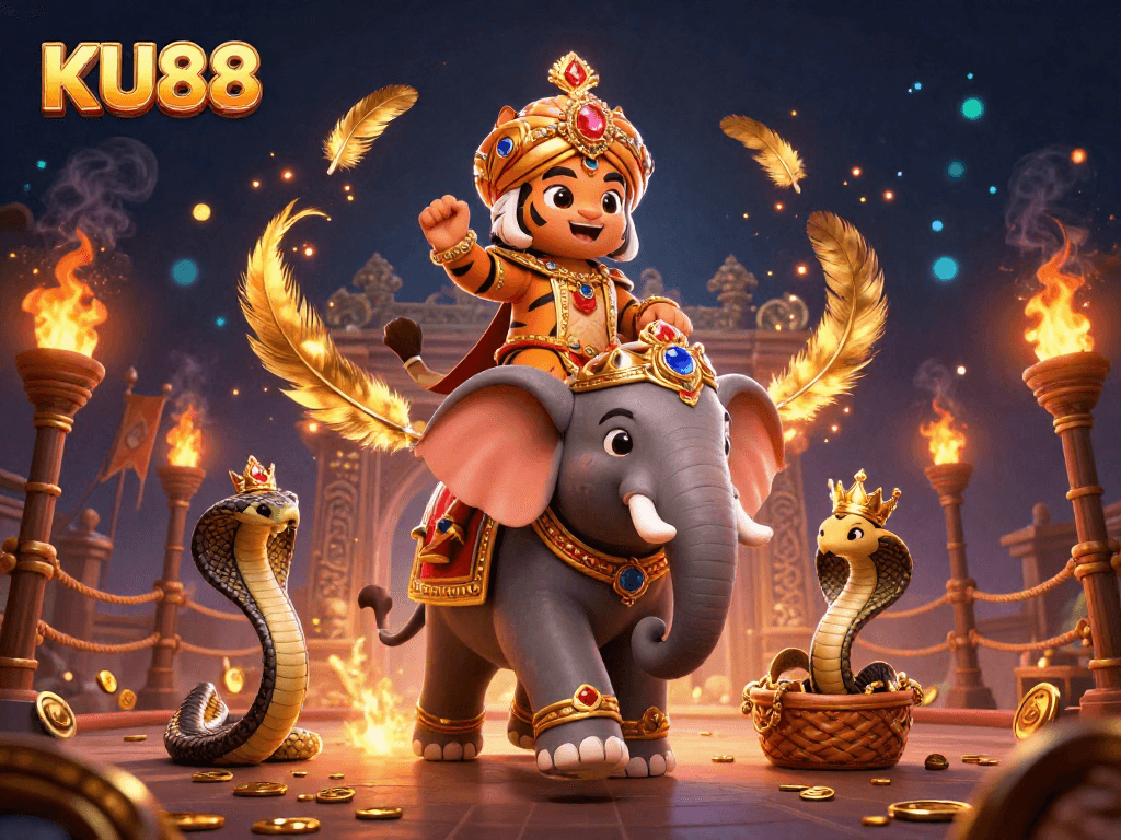 Experience thrilling fun at KU88 with vibrant casino elements and a majestic 3D scene.