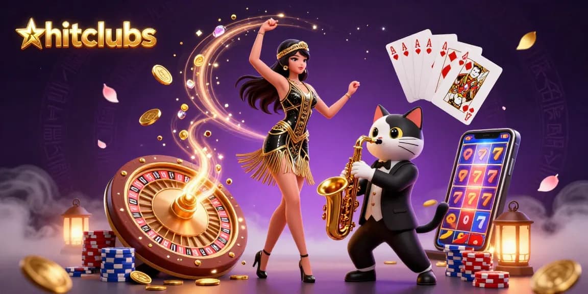 Join the excitement of hitclubs with a glamorous dance and vibrant casino elements.