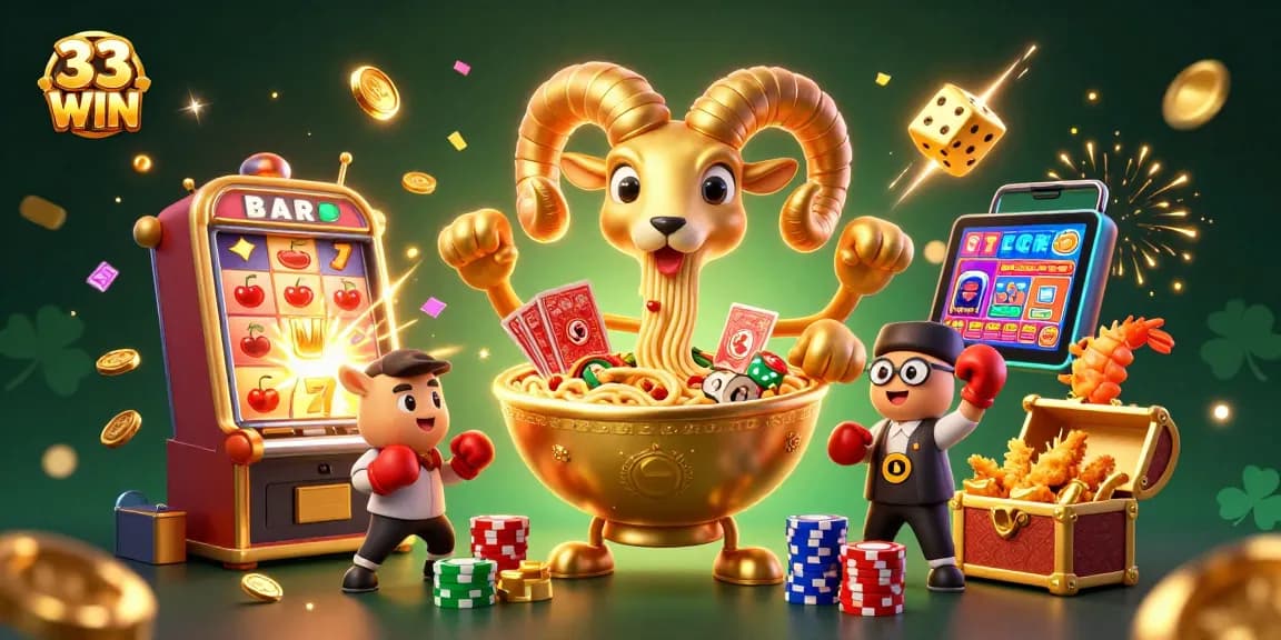 Experience the exciting world of 33 WIN with vibrant casino characters and lively gaming action.