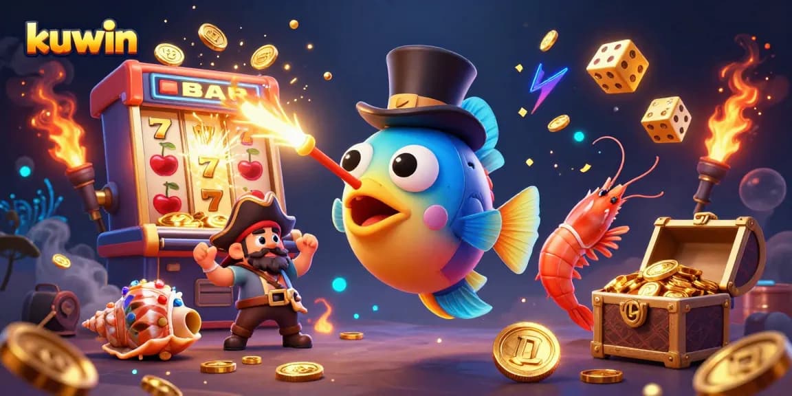 Kuwin illuminates the gaming experience with dynamic characters and casino elements in action.