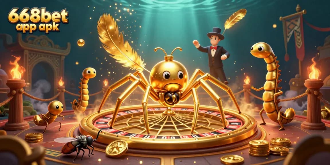 Engage in thrilling wagers with the 668bet app apk amid a dazzling 3D casino scene.