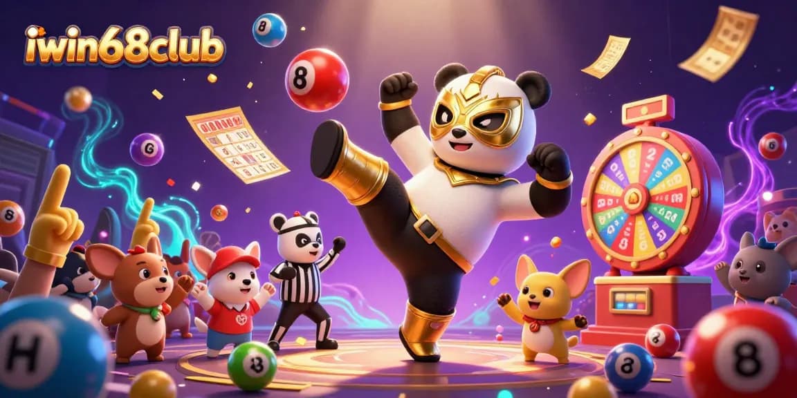 Experience thrilling action at iwin68club with animated characters enjoying vibrant games and prizes.
