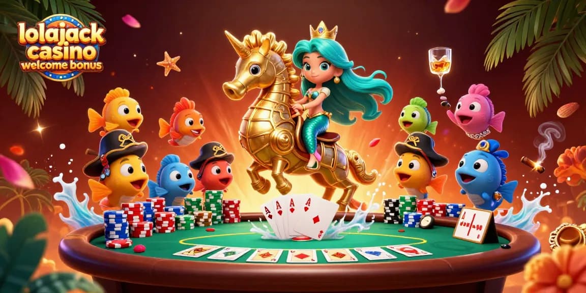 Claim your lolajack casino welcome bonus with vibrant underwater gaming fun.