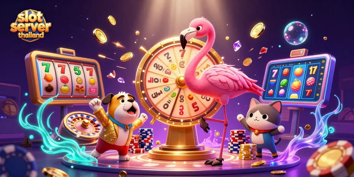 Spin the golden prize wheel at the exciting slot server thailand, surrounded by shimmering coins and vibrant slot reels.