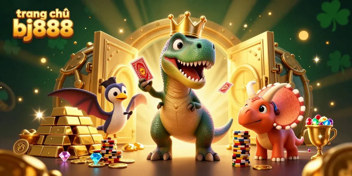 Experience the immersive world of gaming with trang chủ bj888, featuring colorful characters and dynamic casino elements.