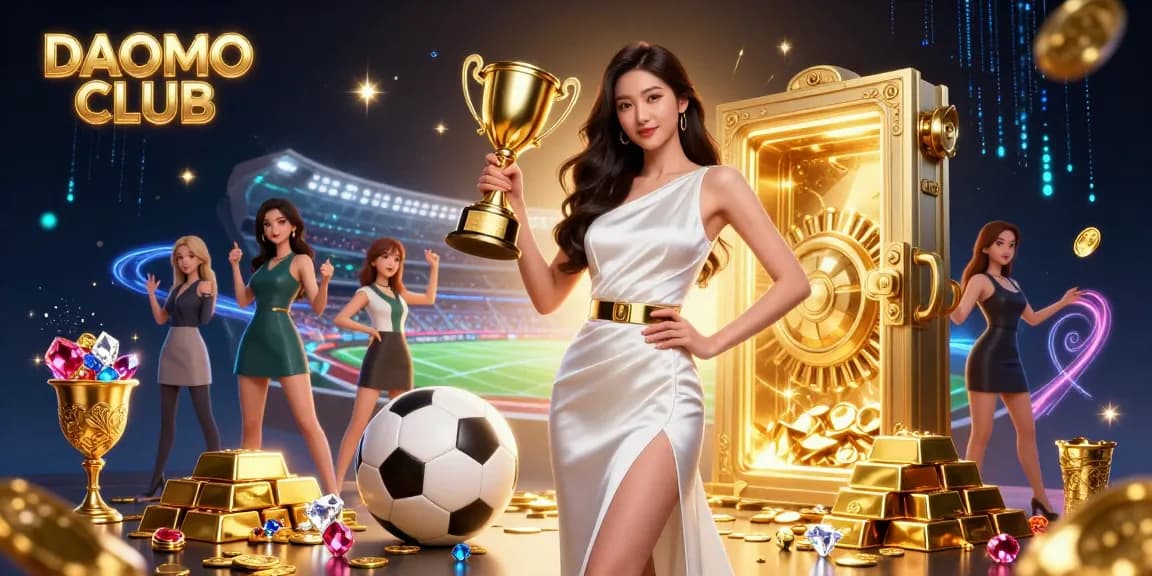 Experience thrilling gaming moments at DAOMO CLUB with the stunning Asian woman celebrating her jackpot win.