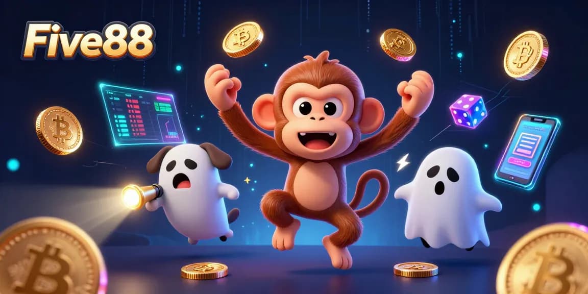 Engage in exciting games at Five88 casino with a dynamic haunted scene showcasing thrilling characters.