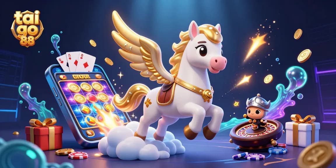 Spin thrilling slots and win big with tai go 88's diverse games showcased in a vibrant 3D scene.