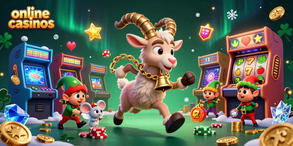 Engage in online casinos featuring Krampus, angel mouse, and gremlins amid festive chaos.