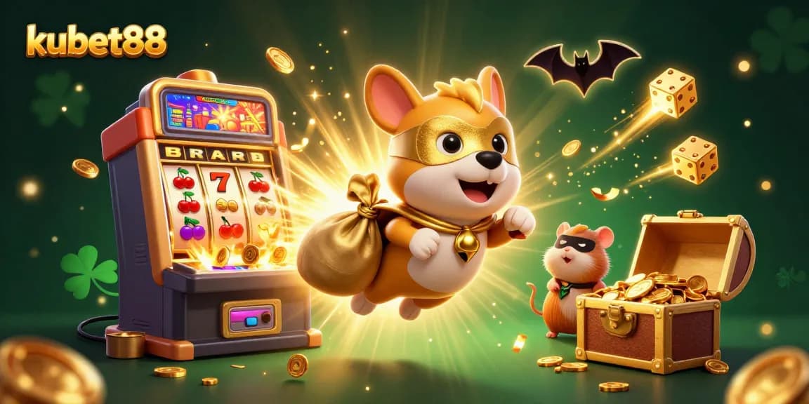 Experience jackpot wins with kubet88 in a vibrant 3D casino world filled with gold and excitement.