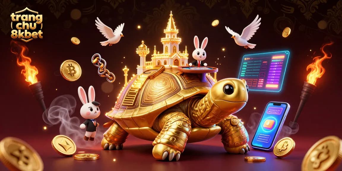 Experience the excitement at trang chu 8xbet with vibrant 3D casino characters and glowing crypto coins.