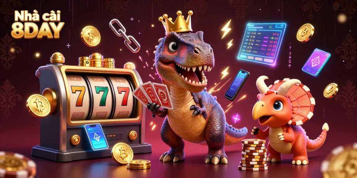 Engage in thrilling gameplay with Nhà cái 8DAY featuring vibrant characters and dynamic casino elements.