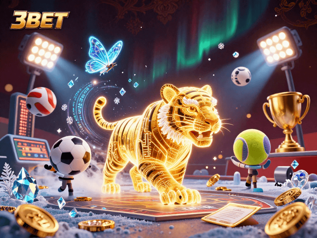 3BET sports theme illustration featuring energy-filled characters and dynamic gaming elements