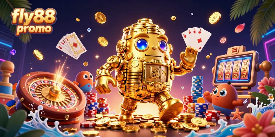 Experience the fly88 promo with vibrant casino characters and dynamic gaming elements.