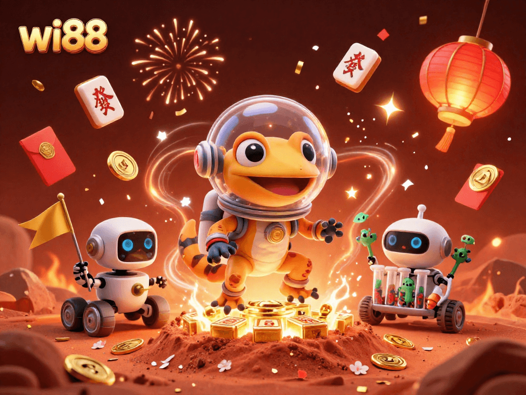 Experience the excitement of wi88 as a Martian gecko uncovers a hidden casino treasure!