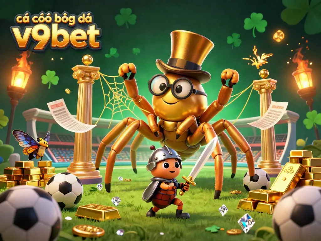 Engage in cá cược bóng đá v9bet with a colorful scene of dynamic sports betting elements.