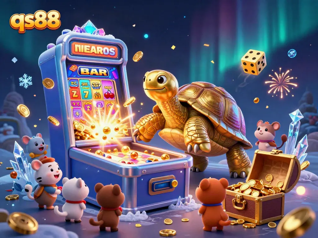 Experience thrilling gameplay at qs88 with a vibrant casino scene bursting with excitement and treasures.