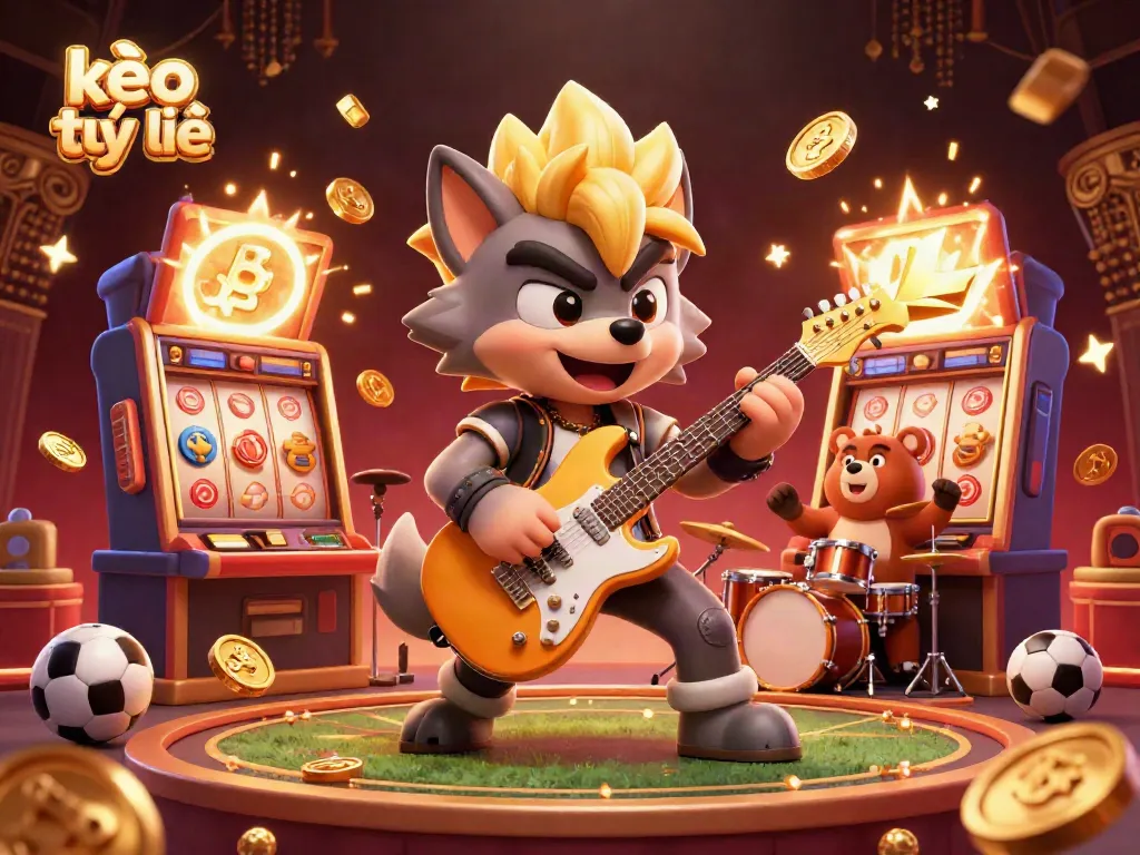 Engage with kèo trực tuyến sports betting action showcased by a dynamic wolf and bear on stage.