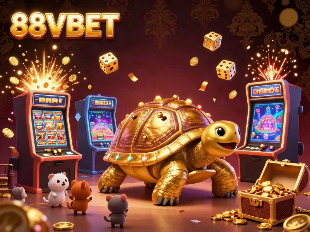 Experience thrilling games at 88VBET, featuring a dynamic casino scene with vibrant illustrations.