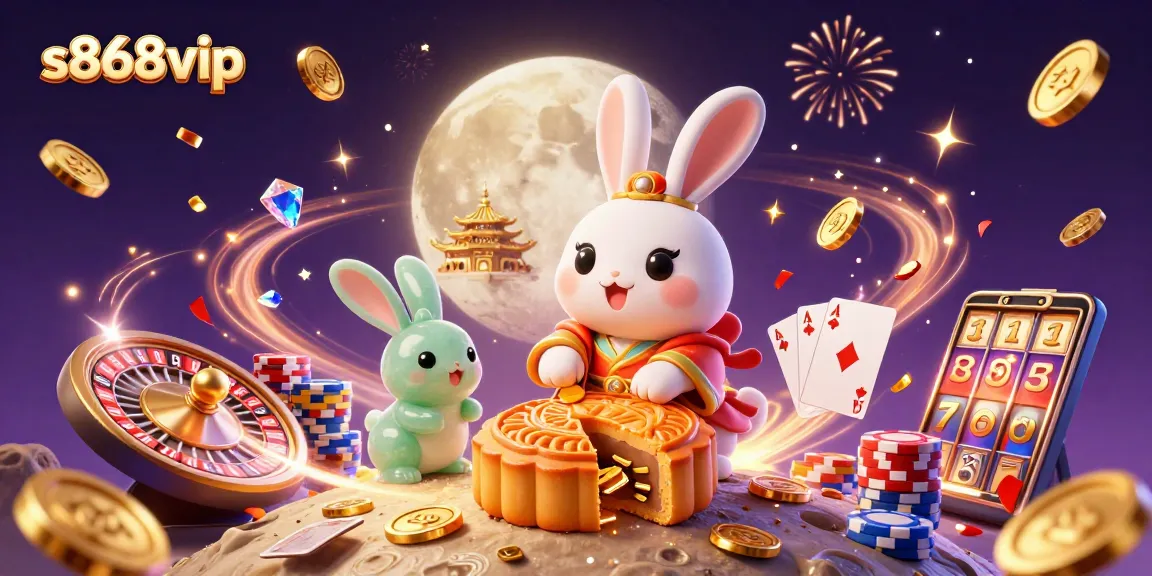 Engage in exciting gameplay with s868vip, where a moon rabbit and poker chips come to life!