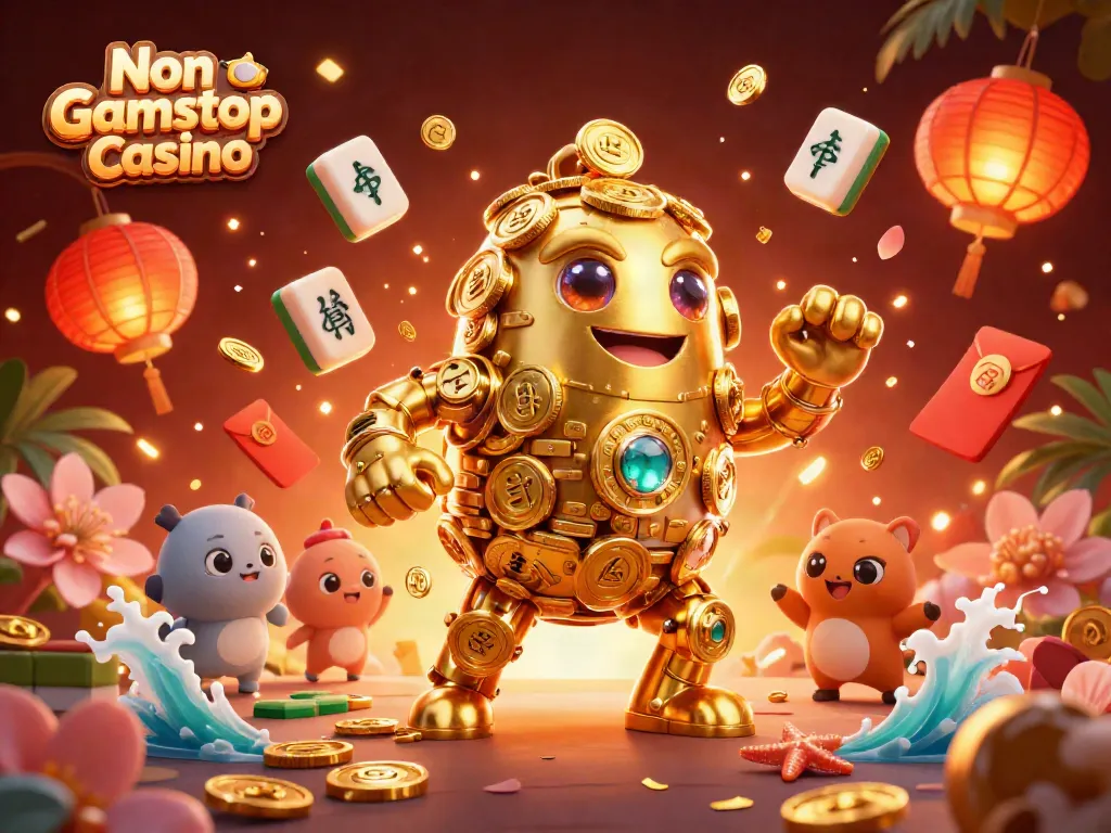 Experience the Non Gamstop Casino with a dynamic golem made of coins and rich gaming elements.