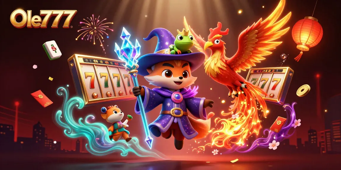 Experience thrilling gameplay with Ole777 as the mystical wizard fox and phoenix illuminate the casino adventure.