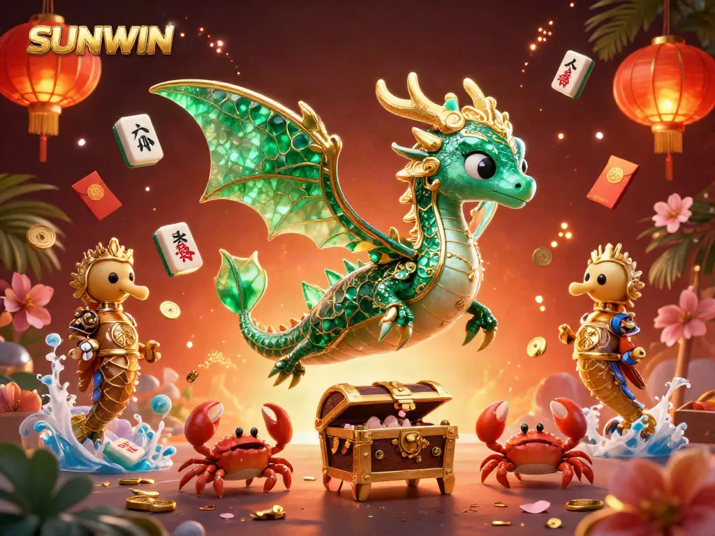 Experience the excitement of SUNWIN with a vibrant underwater casino scene featuring treasures and festive elements.