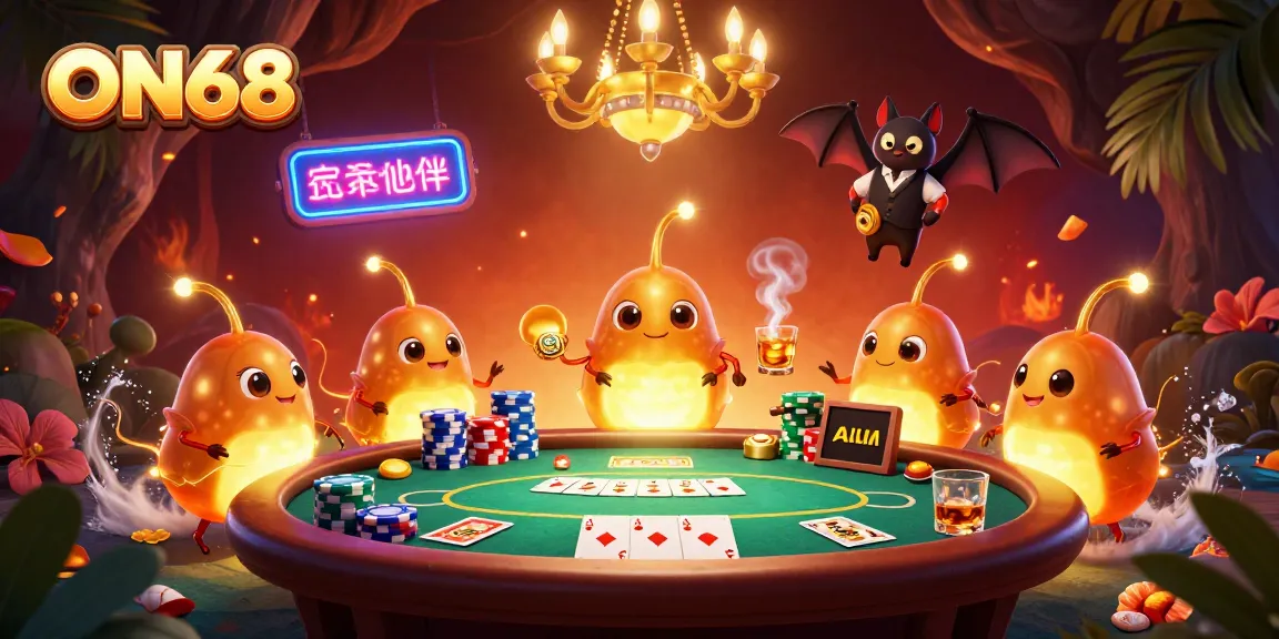 Engage in thrilling gameplay at ON68 casino illuminated by bioluminescent glowworms.