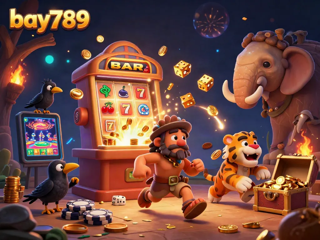 Experience the thrilling world of bay789 casino games with lively characters and dynamic slot action.