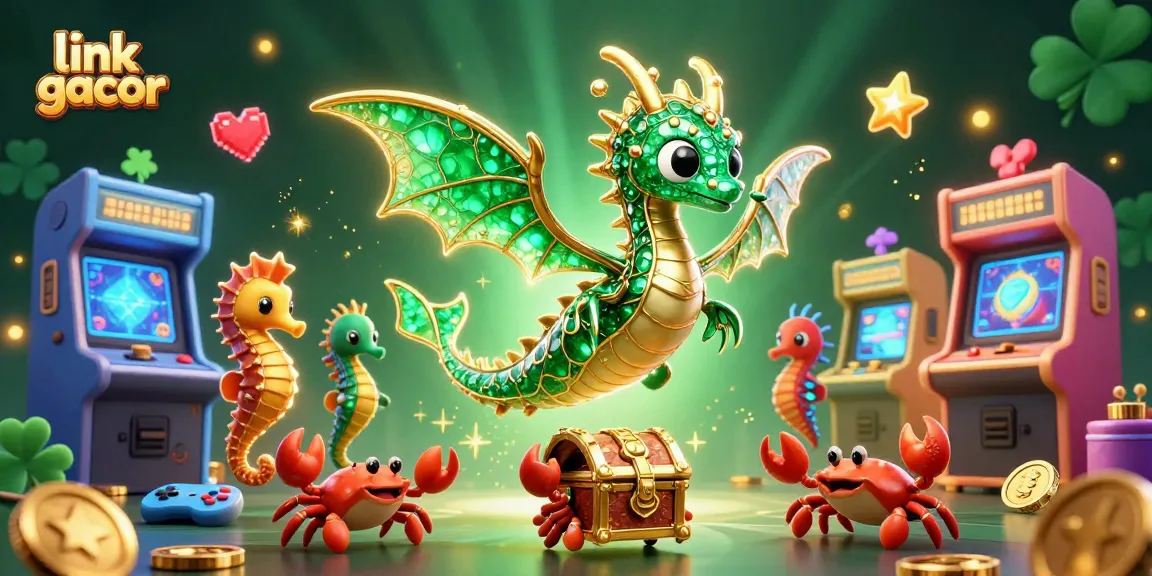 Engage with slot adventures through the link gacor, featuring a dynamic dragon and arcade elements.