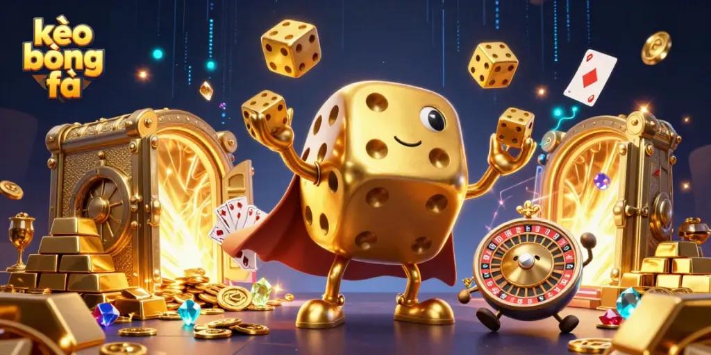 Experience thrilling moments at kèo bóng đá with our exciting 3D illustration featuring vibrant characters and gambling elements.