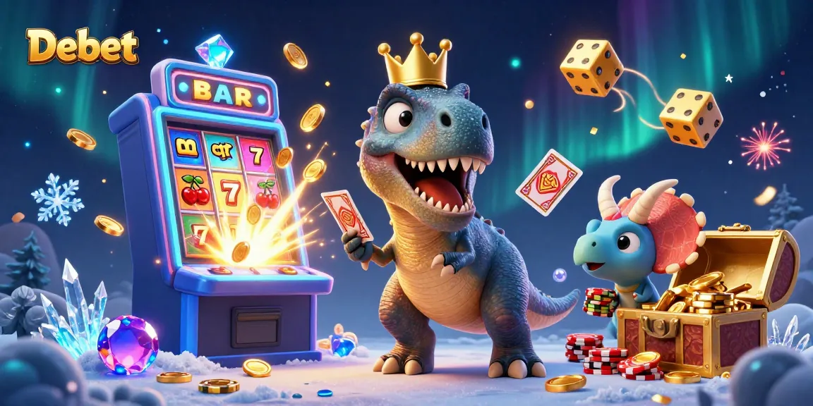 Debet offers an exciting scene of fun characters playing casino cards with vibrant graphics and rewards.