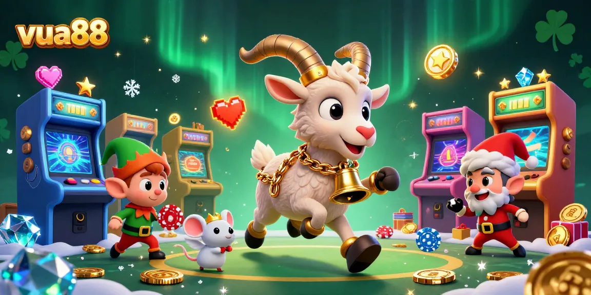 Experience thrilling gameplay at vua88, featuring a dynamic casino scene with playful characters and vibrant gaming elements.