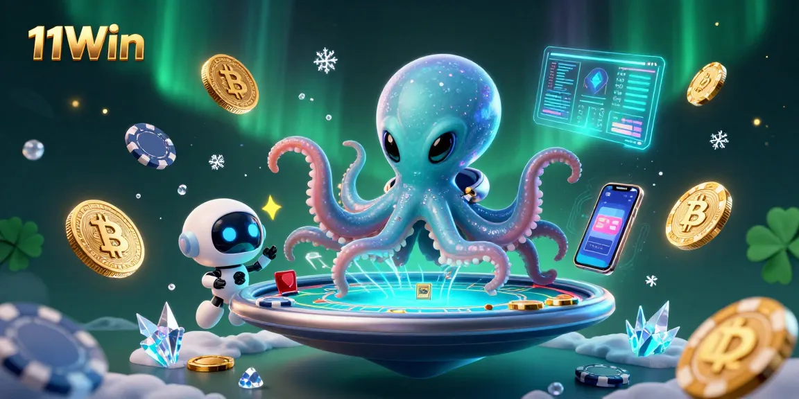 Experience thrilling gameplay with 11Win's vibrant alien-themed poker scene under cosmic lights.