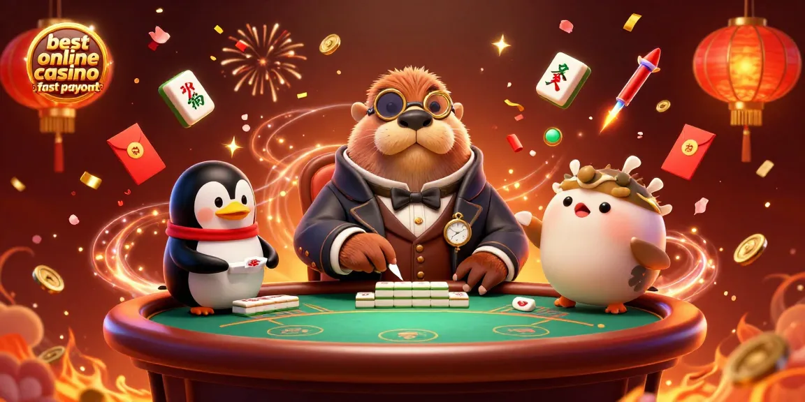 Experience the best online casino fast payout with an engaging illustration of lively characters playing poker.