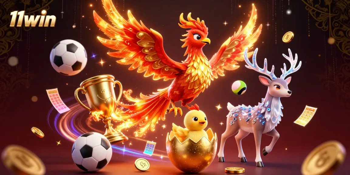 Experience thrilling gaming at 11win with a fiery phoenix and vibrant sports bets.