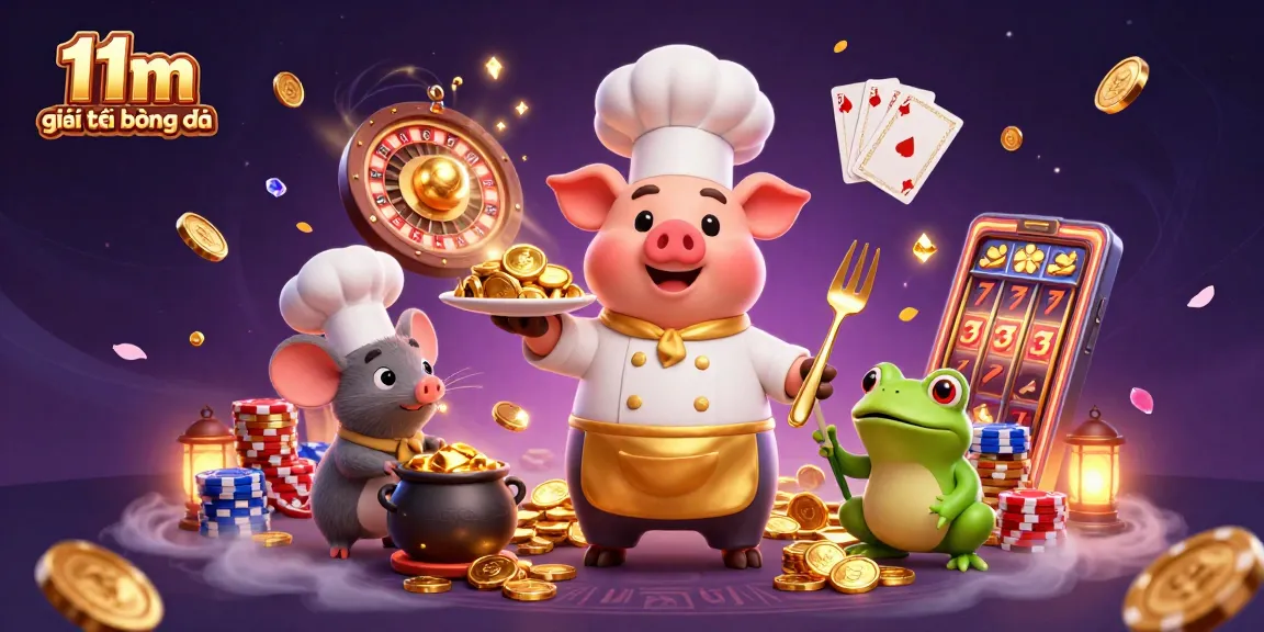 Engage with thrilling moments in 11m giải trí bóng đá showcasing gold coins and vibrant casino elements.