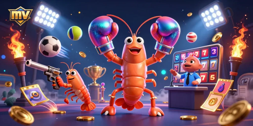 Bet on mv with dynamic 3D ocean characters and vibrant casino elements in action.