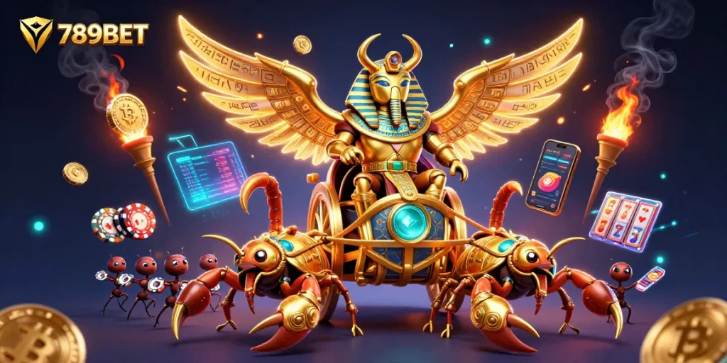 Engage in thrilling gameplay at 789BET with a vibrant 3D illustration showcasing exhilarating casino elements.